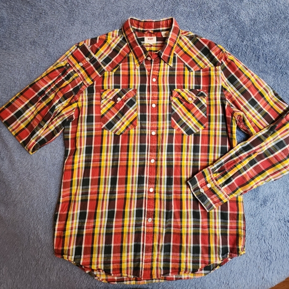 Levi's‎ Plaid Classic Women's Large Pearl Snap Western Shirt - Picture 1 of 7